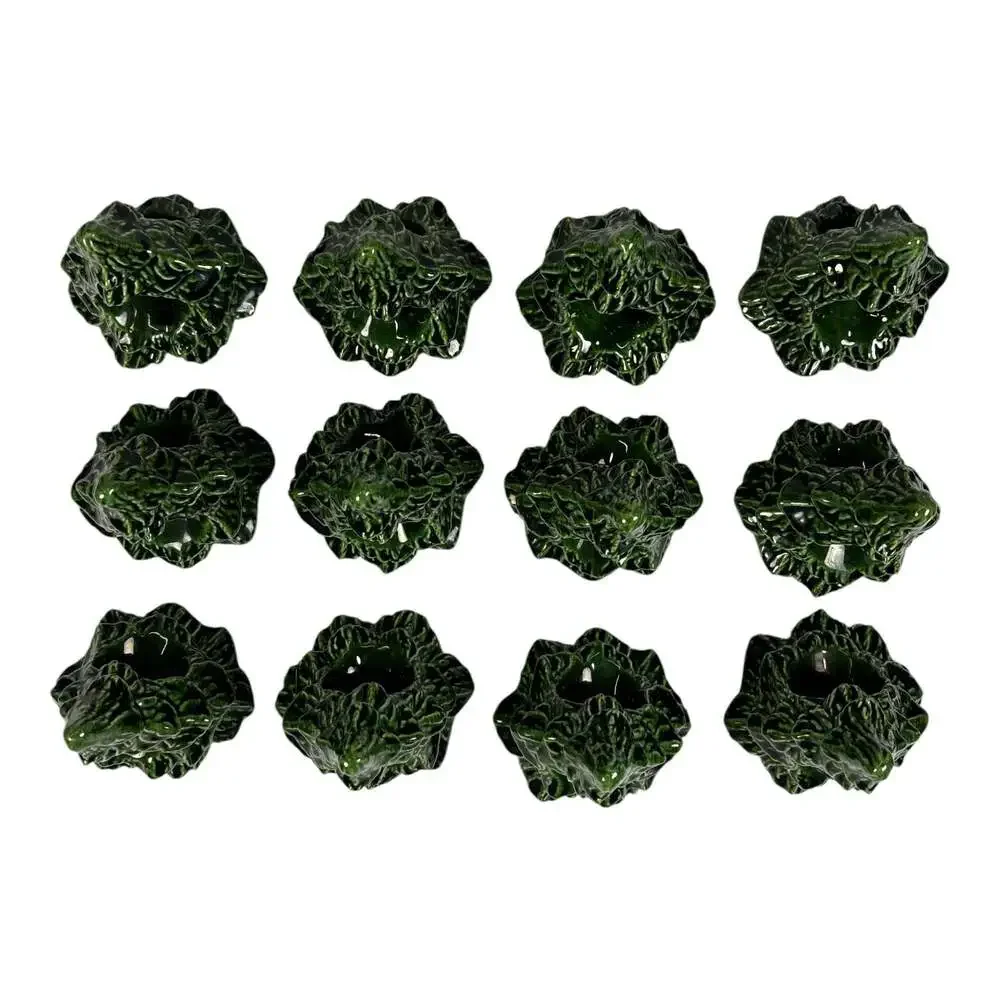Vtg Set Of 12 Ceramic 3.5